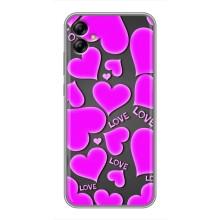 Чехлы для любимой на Самсунг А04е (VPrint) (Pink hearts)