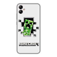 Чехол Майнкрафт на Samsung Galaxy A04e (A042) (AlphaPrint) Minecraft (крипер Майнкрафт)