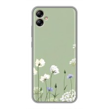 Чохол з квітковим принтом на Samsung Galaxy A04e (A042) (Квіти на зеленому)