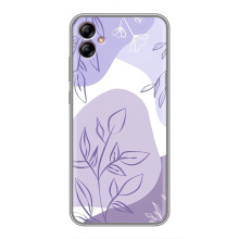 Силиконовый чехол с принтом в цветах на Samsung Galaxy A04e (A042) – Фиолетовый дизайн