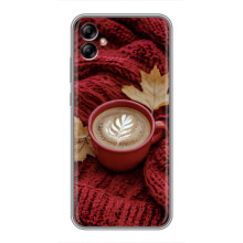 Чехол с уникальным дизайном «Осень с кофе» для Samsung Galaxy A04e (A042) – Кофе на пледе