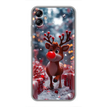 Яркий чехол для Samsung Galaxy A04e (A042) с Зимними Оленятами – Олень среди подарков