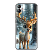 Яркий чехол для Samsung Galaxy A04e (A042) с Зимними Оленятами – Оленёнок в лесу