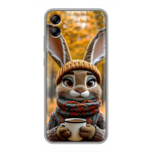 Друкований чохол 'Звірята з кавою' для Samsung Galaxy A04e (A042) – Зайчик з кавою
