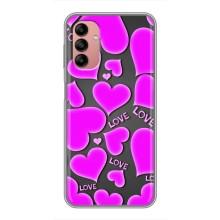 Чехлы для любимой на Самсунг А04с (VPrint) (Pink hearts)