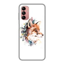Чехлы с картинкой Лисички для Samsung Galaxy A04s (VPrint) (Лисичка в цветочках)
