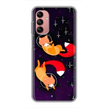 Чехлы с картинкой Лисички для Samsung Galaxy A04s (VPrint) (Лисички космонавты)