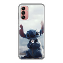 Чехол с рисунком Стич для Samsung Galaxy A04s – Стич с цветочком