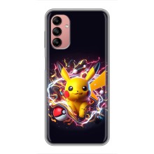 Чехол с Пикачу на Samsung Galaxy A04s (Пикачу с мячом)