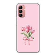Чехол с розовым рисунком для Samsung Galaxy A04s (Букет цветов)