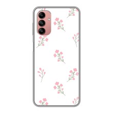Чехол с розовым рисунком для Samsung Galaxy A04s (Розовые цветы)