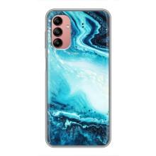 Мраморный чехол на Samsung Galaxy A04s (VPrint) (Голубой мрамор)