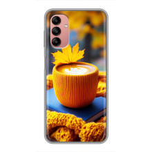 Чехол с уникальным дизайном «Осень с кофе» для Samsung Galaxy A04s – Кофе с жёлтым