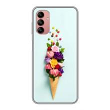 Чехлы с тематикой "ЦВЕТЫ" на Samsung Galaxy A04s (Цветок-мороженное)