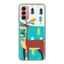 Силіконовий бампер з картинкою звірів для Samsung Galaxy A04s (Олень із шарфом)