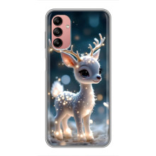 Яркий чехол для Samsung Galaxy A04s с Зимними Оленятами – Блистающий оленёнок