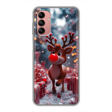 Яркий чехол для Samsung Galaxy A04s с Зимними Оленятами – Олень среди подарков