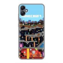 Чехол Майнкрафт на Samsung Galaxy A05 (AlphaPrint) Minecraft (фон Minecraft)