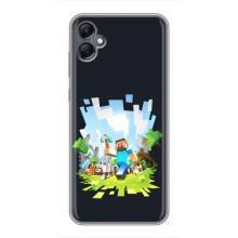 Чехол Майнкрафт на Samsung Galaxy A05 (AlphaPrint) Minecraft (персонажи Minecraft)