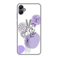 Силконовий чохол з принтом в квітах на Samsung Galaxy A05 (Фіолетовий букет)