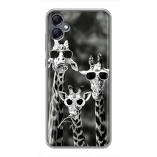 Силиконовый чехол с КАРТИНКАМИ лето для Samsung Galaxy A05 (AlphaPrint) (Жирафы в очках)