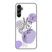 Силконовий чохол з принтом в квітах на Samsung Galaxy A05s – Фіолетовий букет