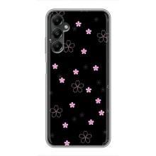 Чохол з розовим принтом для Samsung Galaxy A05s – Рожеві квіти на чорному