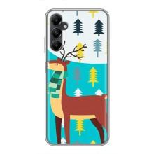 Силіконовий бампер з картинкою звірів для Samsung Galaxy A05s (Олень із шарфом)