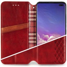 Кожаный чехол-книжка GETMAN Cubic (PU) для Samsung Galaxy A06 – Красный