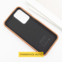 Кожаный чехол Leather Case Metal Buttons для Samsung Galaxy A06 – Коричневый