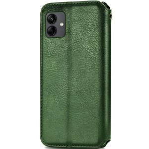Кожаный чехол-книжка GETMAN Cubic (PU) для Samsung Galaxy A06 – Зеленый