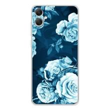 Чехлы (ART) Цветы на Samsung Galaxy A06 (VPrint) (Голубые Бутоны)