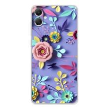 Чехлы с Цветами для Samsung Galaxy A06 (VPrint) (Цветочный дизайн)