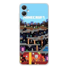 Чехол Майнкрафт на Samsung Galaxy A06 (AlphaPrint) Minecraft (фон Minecraft)