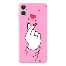 Чехол с принтом для Samsung Galaxy A06 (AlphaPrint - Знак сердечка)