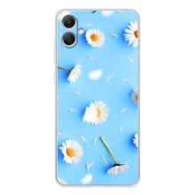 Чехол с Цветами для Samsung Galaxy A06 (ромашки на голубом)