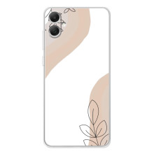 Силиконовый чехол с принтом в цветах на Samsung Galaxy A06 – Нюдовый дизайн