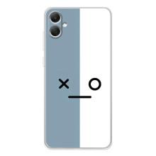 Силиконовые Чехлы (смешные стикеры) для Samsung Galaxy A06 – Серо-белый