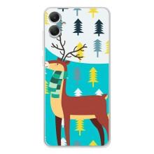 Силиконовый бампер с картинкой животных для Samsung Galaxy A06 (Олень с шарфом)