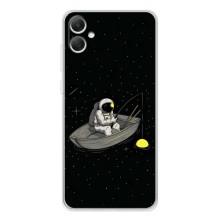 Силиконовый Чехол с принтом "Космонавты" на Samsung Galaxy A06 – Космонавт на рыбалке