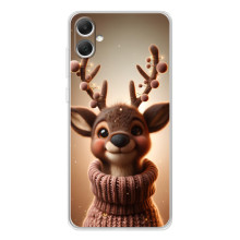 Яркий чехол для Samsung Galaxy A06 с Зимними Оленятами – Олень в свитере