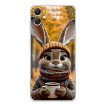 Печатный чехол «Зверята с кофе» для Samsung Galaxy A06 – Зайчик с кофе