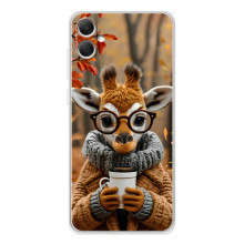 Печатный чехол «Зверята с кофе» для Samsung Galaxy A06 – Жираф с кофе
