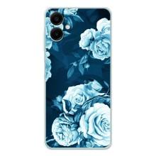 Чехлы (ART) Цветы на Samsung Galaxy A07 (VPrint) (Голубые Бутоны)
