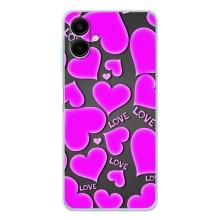 Чехлы для любимой на Гелекси А07 (VPrint) (Pink hearts)