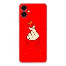 Чехлы (Знак сердечка) на Samsung Galaxy A07 – Сердце на красном