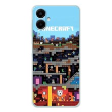 Чехол Майнкрафт на Samsung Galaxy A07 (AlphaPrint) Minecraft (фон Minecraft)