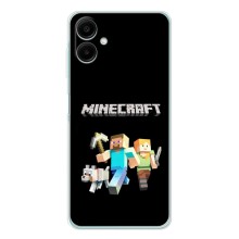 Чехол Майнкрафт на Samsung Galaxy A07 (AlphaPrint) Minecraft (герои Minecraft)