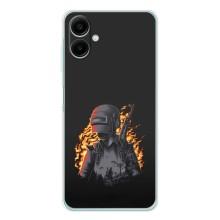 Силиконовый чехол с картинкой "Герой Pubg" на Samsung Galaxy A07 – В огне
