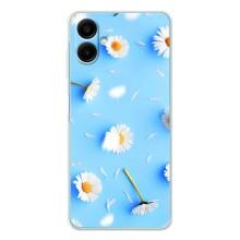 Чехол с Цветами для Samsung Galaxy A07 (ромашки на голубом)